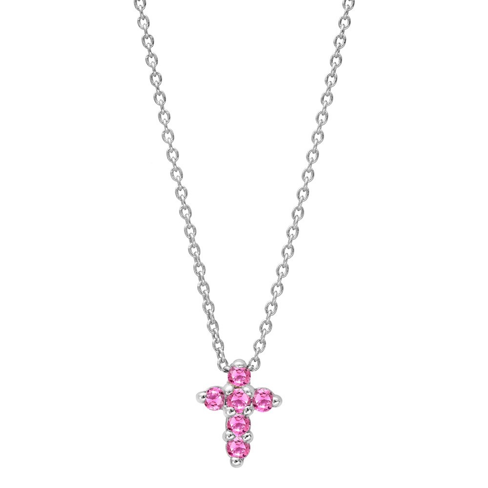 NEW Roberto Coin Sapphire Pink Cross